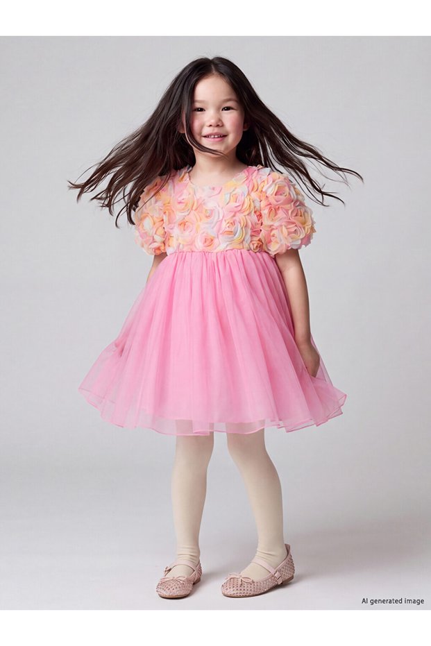 Timeless Clothing & Timeless Choices Floral Girls' Tulle Evening Dress