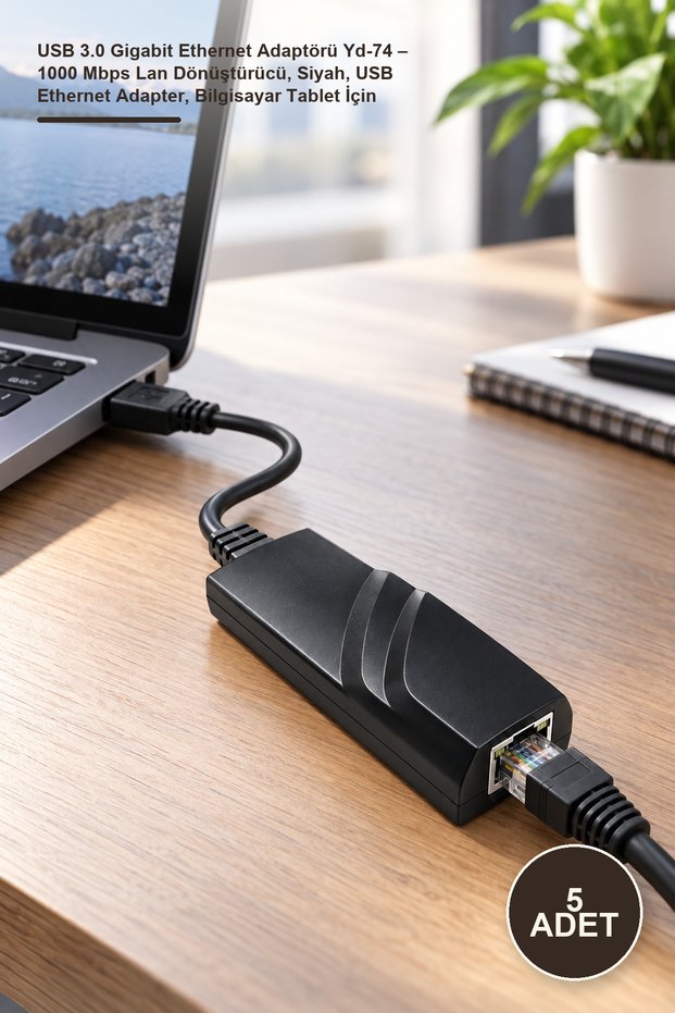 5pcs usb 3.0 gigabit ethernet adapter yd-74 to 1000 mbps lan converter, black, usb ethernet adapter, for computer tablet