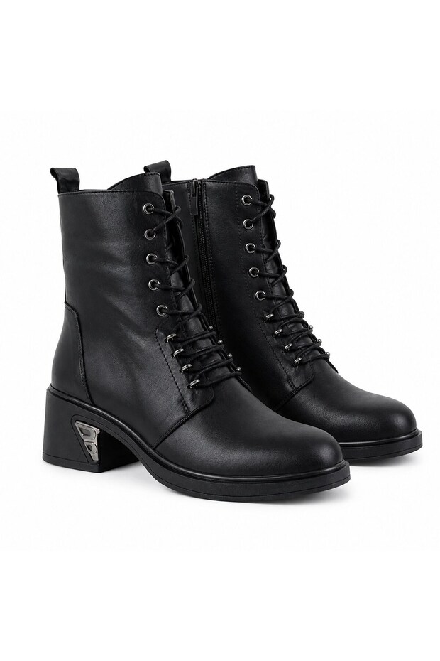 8740 Genuine Leather Daily Women's Boots-Black