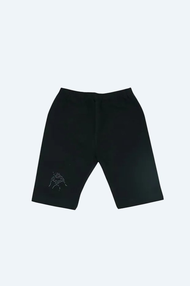 Black Lycra Girls' Folded Short Tights 339 (6 Pieces)