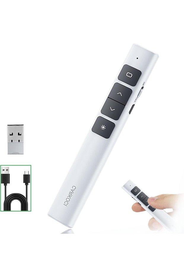 جهاز تحكم عن بعد لاسلكي للعروض التقديمية، قلم تحكم عن بعد لاسلكي بتردد 2.4 جيجاهرتز USB للعروض التقديمية على أجهزة ماك/أوفيس/الكمبيوتر الشخصي