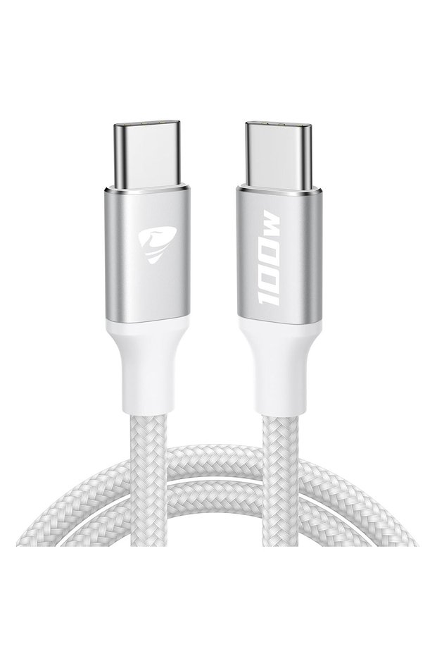 كابل USB C بطول 2 متر، 100 واط، كابل USB C إلى USB C، كابل شحن سريع للآيفون