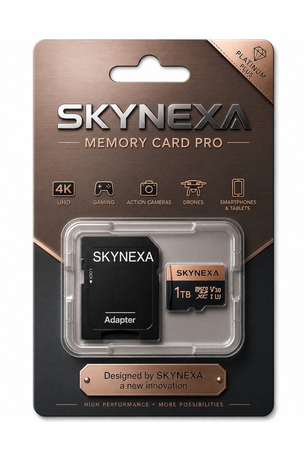 Memory Card Pro 1TB Micro SDXC UHS-I V30 U3 A2 4K UHD Ultra-High Speed Memory Card with SD Adapter – Platinum Plus Edition