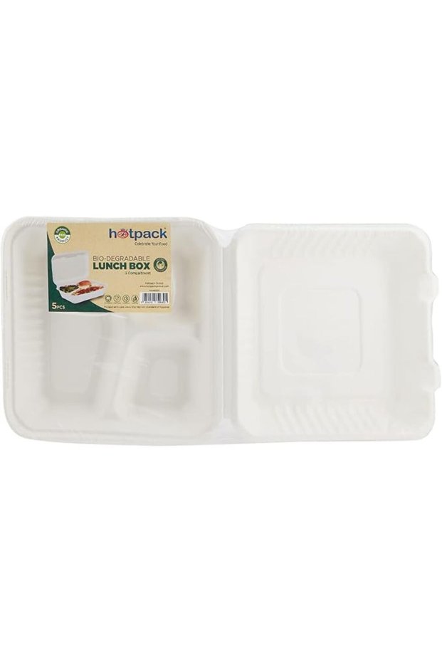 Bio Degradable Lunch Box 3 Compartment