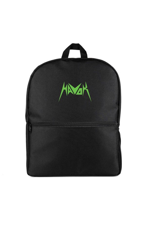 Havok Green Logo Backpack Black Color