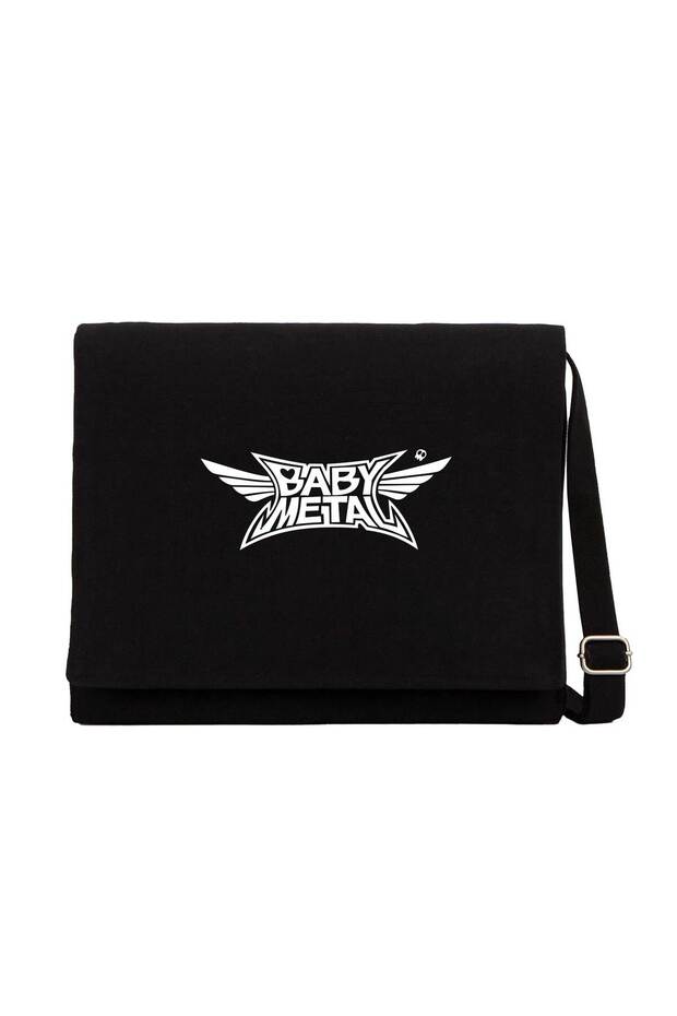 حقيبة ماسنجر من القماش الأسود تحمل شعار Babymetal