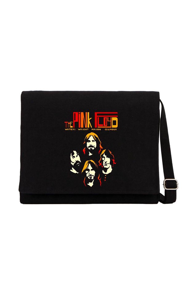 Pink Floyd Group Silhouette Black Messenger Bag Black Canvas Messenger Bag