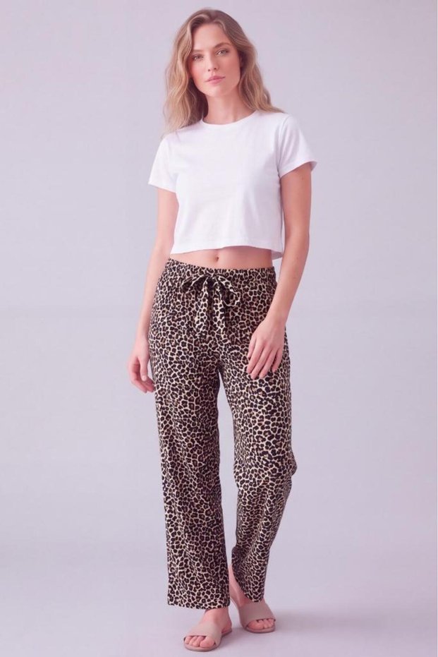 Women's Comfortable Fit Elastic Waist Milan Ribbon Pajama Bottoms
