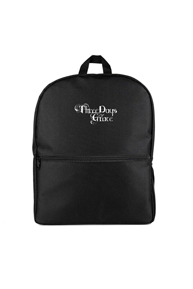 Three Days Grace Logo Text Backpack Black Color