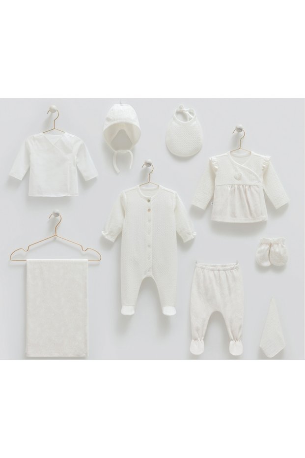 İncibaby 100% Cotton Baby Girl 10-Piece Hospital Discharge Set New Season (Autumn & Winter)