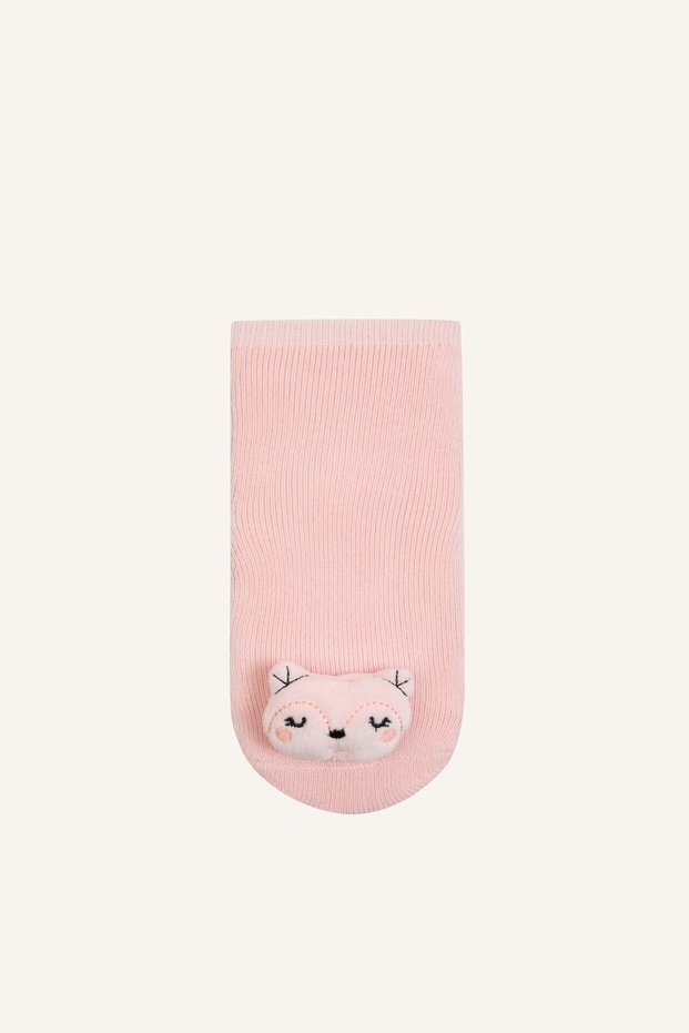 Striped 3D Bear Figured Cotton Long Socks for Baby Girl I6952A5Ns