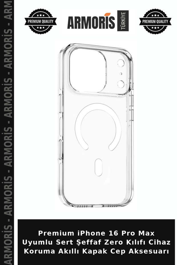 حافظة شفافة صلبة متوافقة مع هاتف iPhone 16 Pro Max من فئة Premium، غطاء ذكي لحماية الجهاز، ملحق جوال