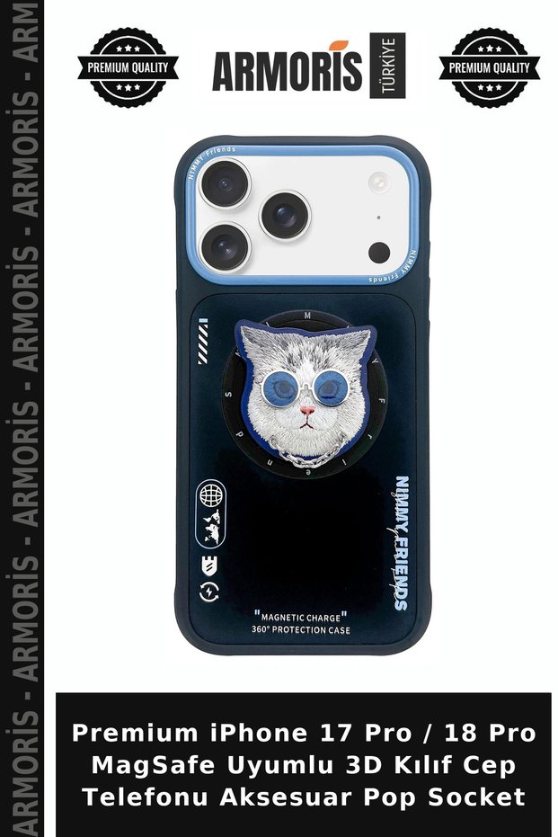 Premium iPhone 17 Pro / 18 Pro Magsafe Compatible 3D Case Mobile Phone Accessory Pop Socket