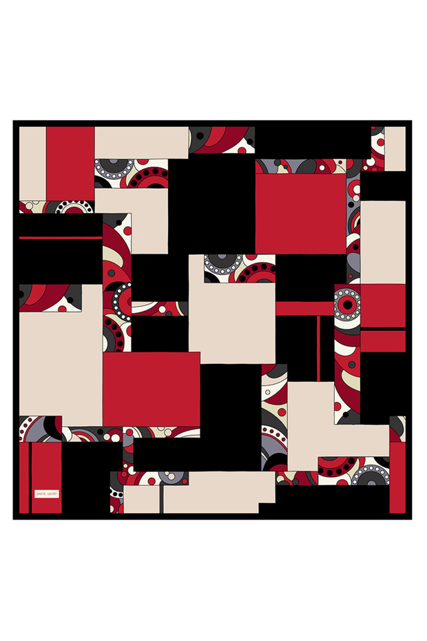 Red 90X90 Silk Twill Scarf