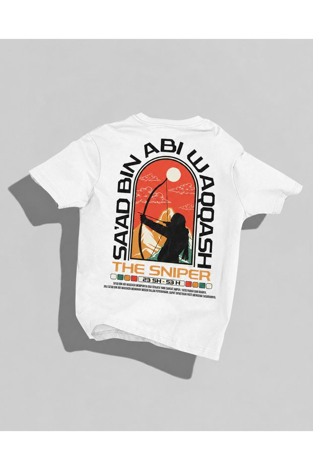 Sa'D Bin Ebi Vakkas Printed Unisex T-Shirt – Black and White Oversized T-Shirt