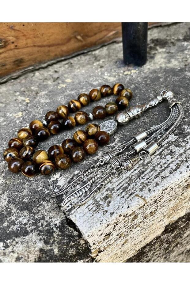 Tiger's Eye Natural Stone 8 mm 33 Pieces Prayer Beads