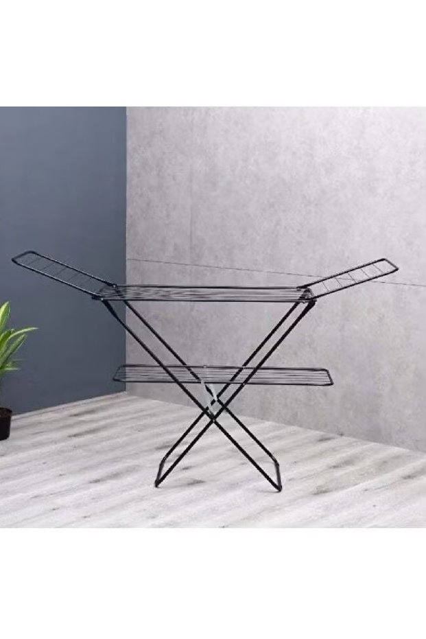27M, 2-Layer Clothes Drying Stand with Attached Cloth Rack