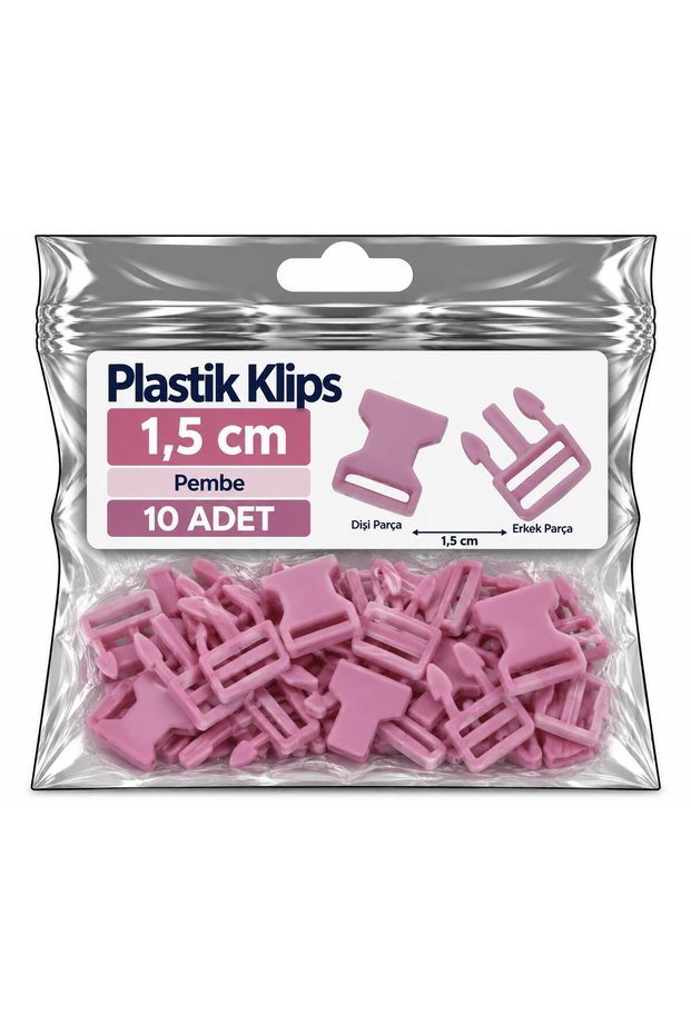 Paracord Accessory Paracord Bracelet Plastic Clip 1.5 cm Pink *10 Pcs