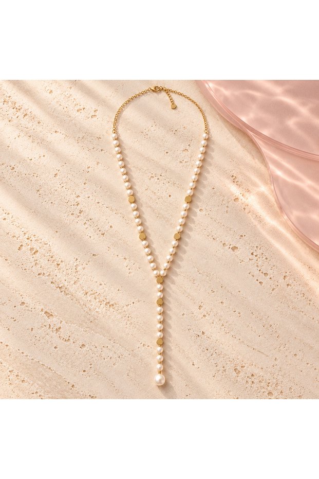 Monalisa Pearl Lariat Necklace