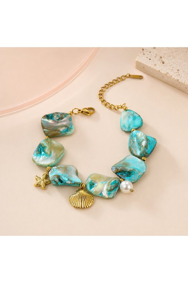 Aqua Tide Seashell Bracelet