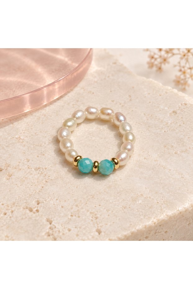 Turquoise Duo Pearl Ring
