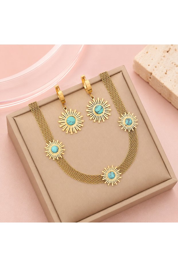 Turquoise Sunburst Jewelry Set