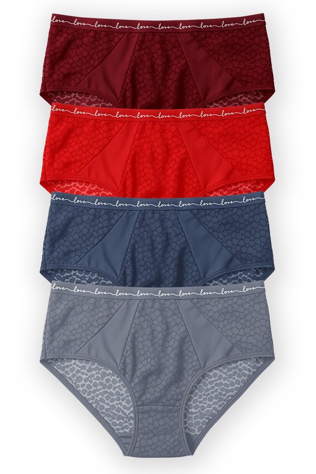 Women's Leopard Lace Elastic Waist Super High Waist Panties 4-Pack