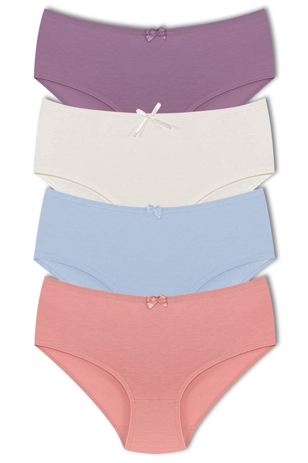 Women's Plus Size Cotton High Waist Slip Panties 4 Pack