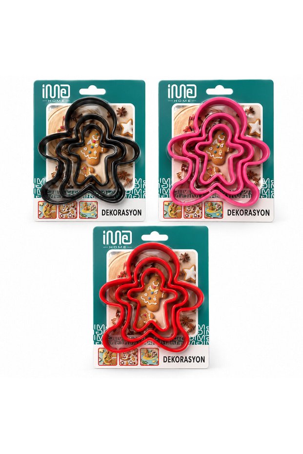 3 Piece Metal Silicone Edged Cookie Mold Set 8 X 5.5cm - 9.5 X 8cm - 13.5 X 11cm - Any Size