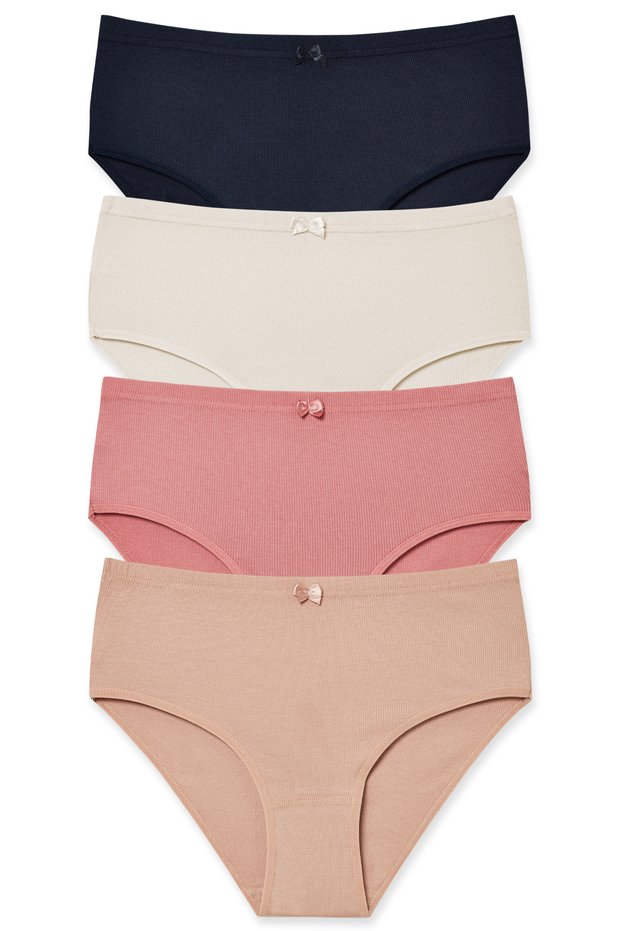 Women's Camisole High Waist Plus Size Slip Panties 4 Pack