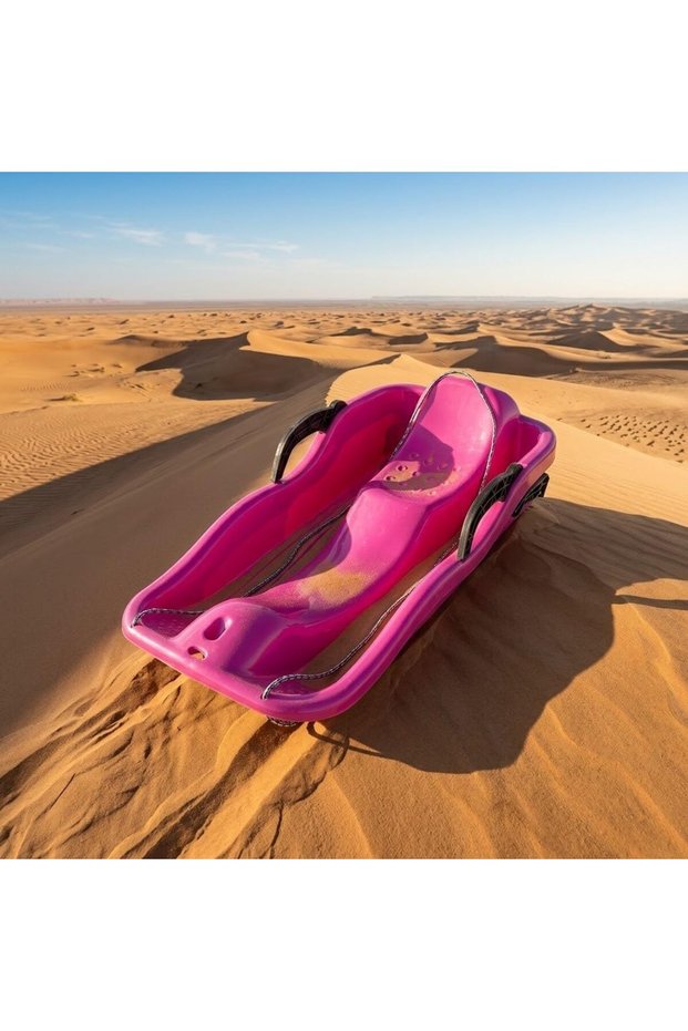 Durable Downhill Plastic Snow Sled Pink Sled Board
