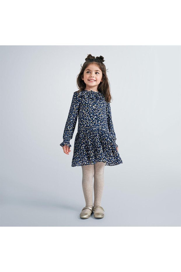 Long Sleeve Chiffon Girl's Dress_Mnvs4975