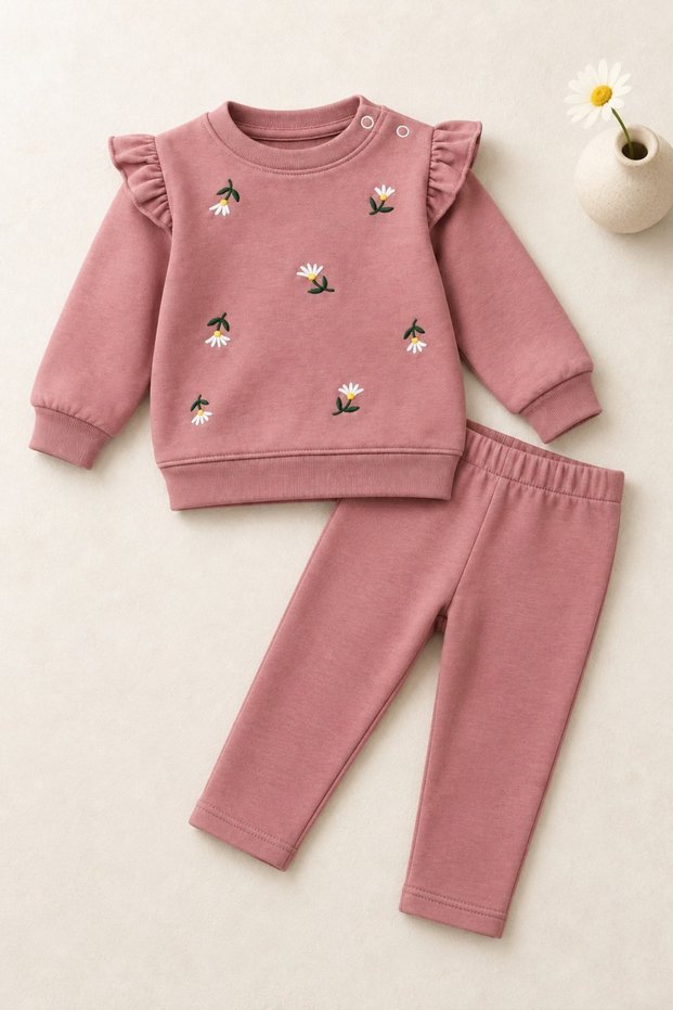 Girl's 3 Thread Set Cotton Long Sleeve
