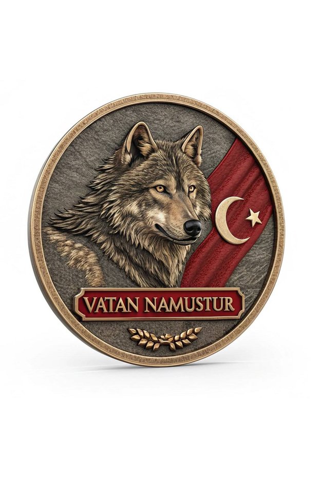 Bozkurt & Ay Yıldız Special Design Embossed Sticker 15X15 cm