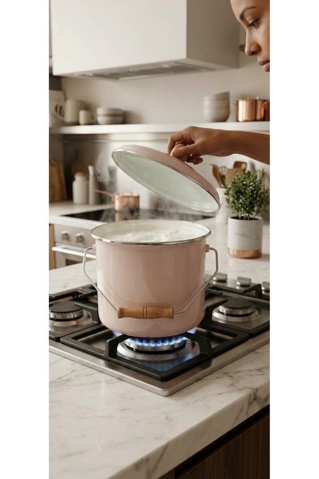 22 Cm, 5 Liter Enameled Crock, Yogurt Pot, Legume Container