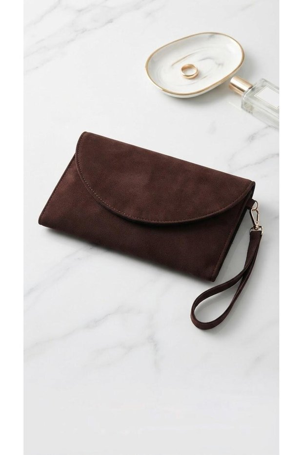 Women's Leather-Look Elegant Envelope Model Portfolio Clutch Bag