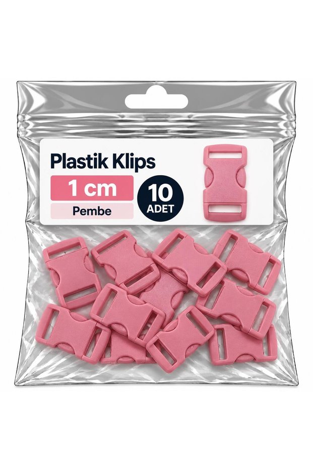 Paracord Accessory Paracord Bracelet Plastic Clip 1 cm Pink * 10 Pcs