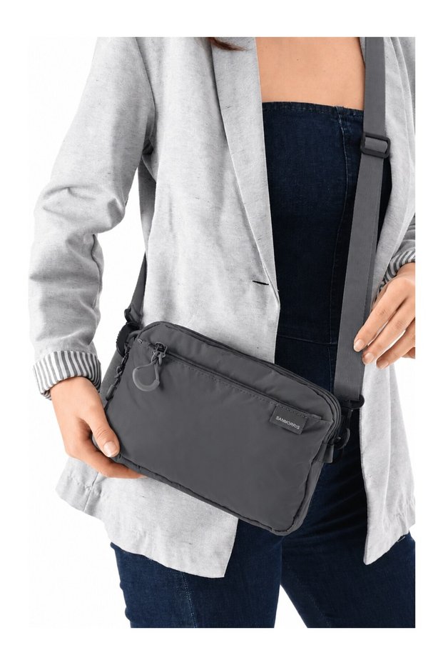 Unisex Lightweight 4-Compartment Parachute Fabric Adjustable Crossbody Bag