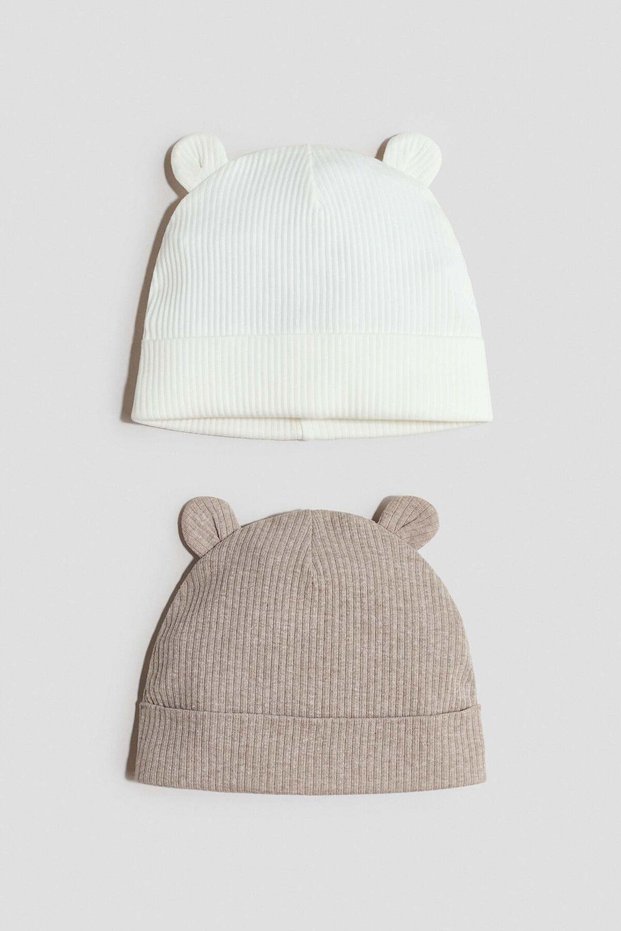 2-pack ear-detail beanies