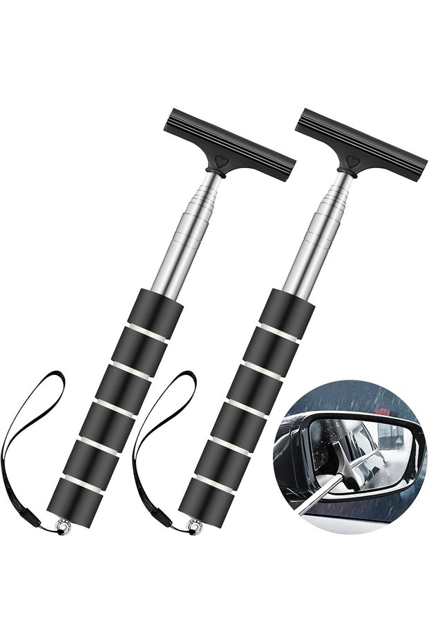 Retractable Car Side Mirror Squeegee,2 Pcs Portable Window Wiper Cleaning Tool,Universal Auto Accessory