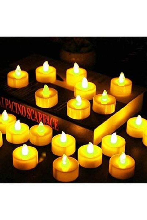 مجموعة شموع شاي LED من تشيبارك، 24 قطعة، باللون الأبيض