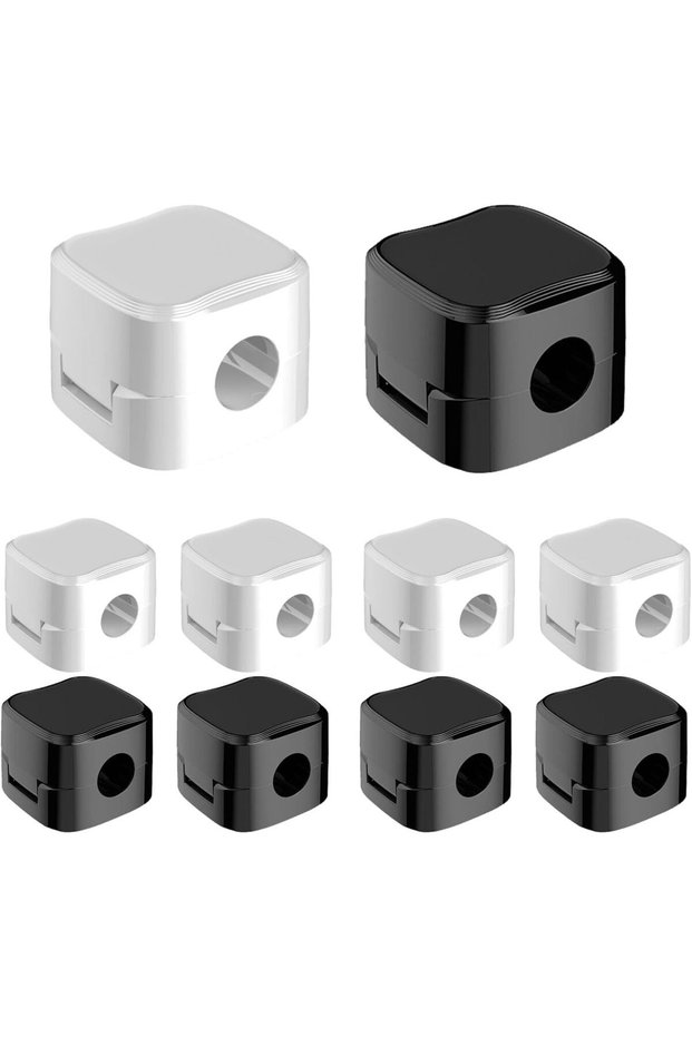 10 Pack Magnetic Cable Clips,Self Adhesive Cord Organizer for Desk,Office,Car and Home,Black and White