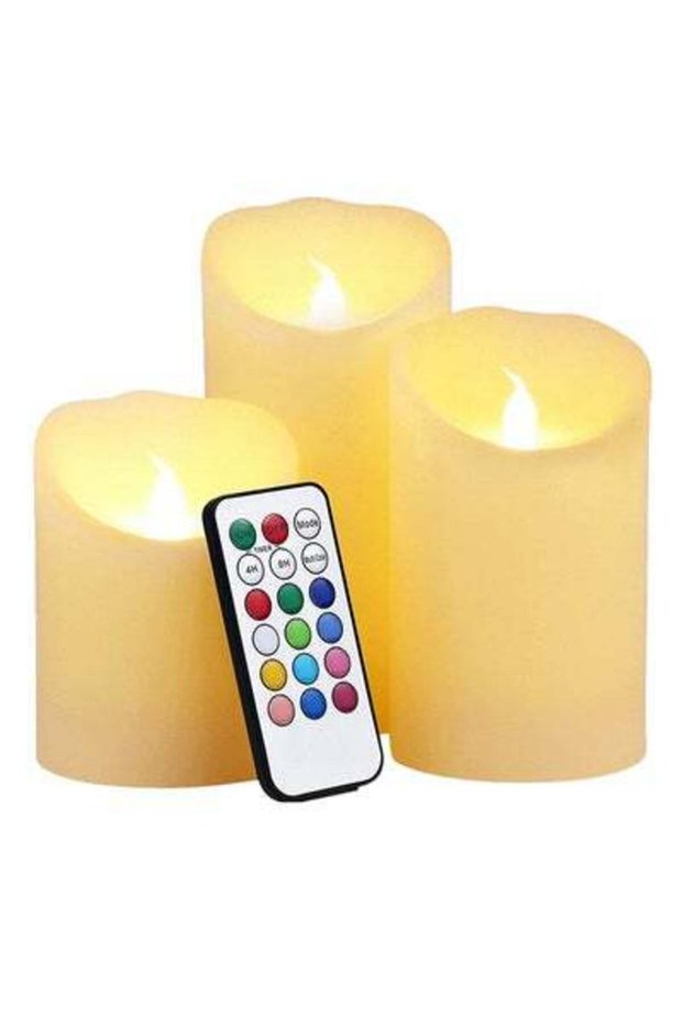 3-Piece Colour Changing Flameless Candle Set Multicolour