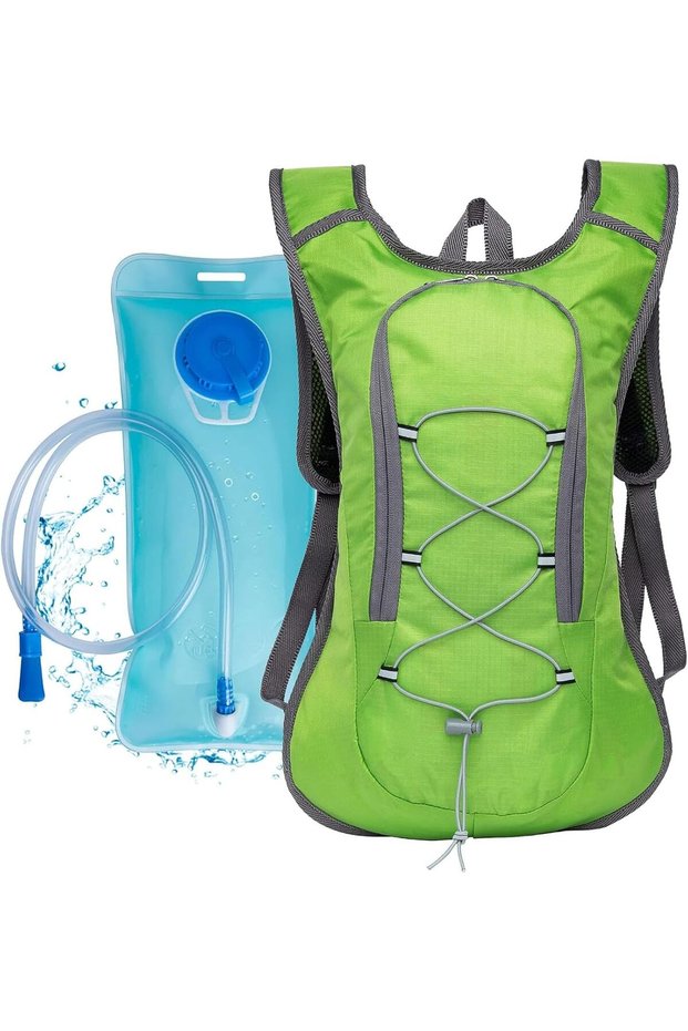 Lightweight Hydration Backpack with 2L BPA-Free Water Bladder,Reflective Running and Cycling Pack