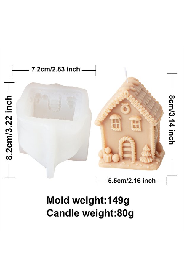 christmas house01 3D Christmas House Candle Silicone Mold DIY Creative Cabin Log Cabin Aromatherapy