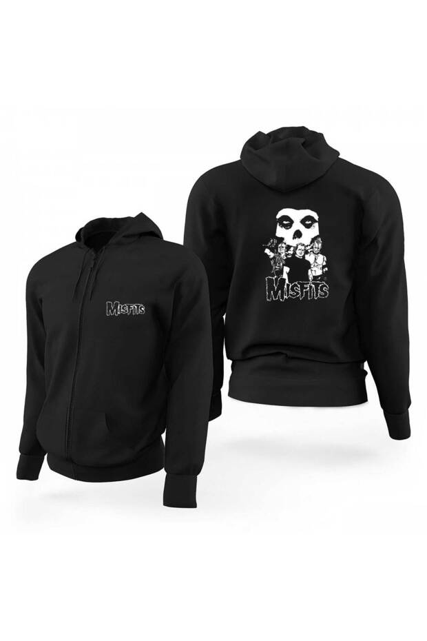 Misfits Group Logo Black Zippered Limited Edition Hooded Sweatshirt