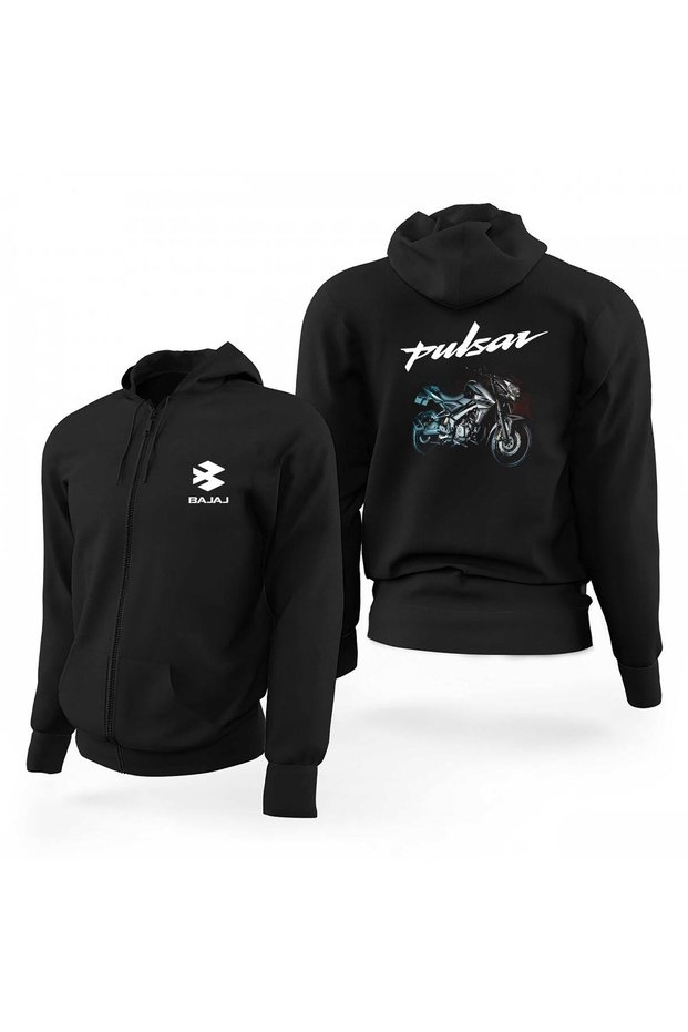 Bajaj Pulsar Ns200 Black Zippered Limited Edition Hooded Sweatshirt