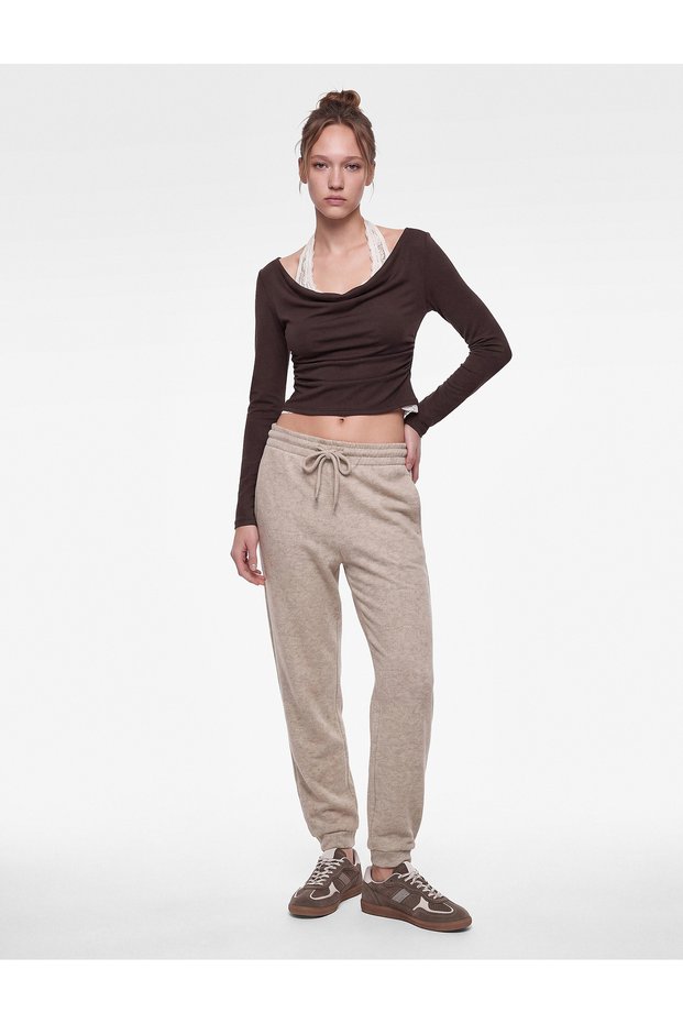 Comfortable Fit Pajama Bottoms with Raised Waistband, Laces and Pockets