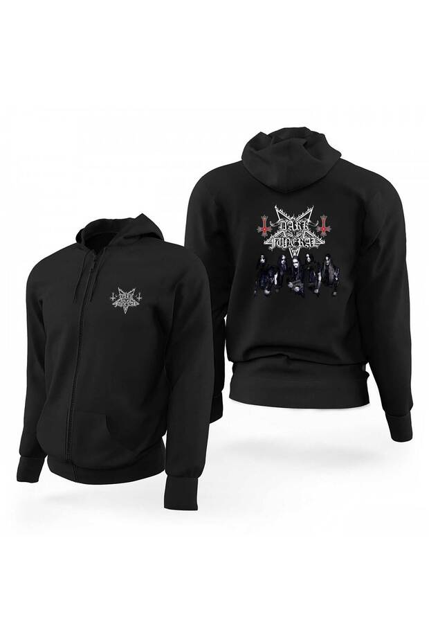 Dark Funeral Grup Face Black Zippered Limited Edition Hooded Sweatshirt