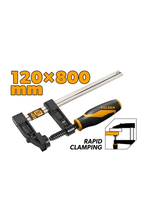 F-Clamp Bar NP Thread Bar Black Plastic Handle 120x800mm